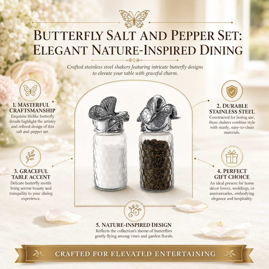 Butterfly Salt and Pepper Set: Elegant Nature-Inspired Dining