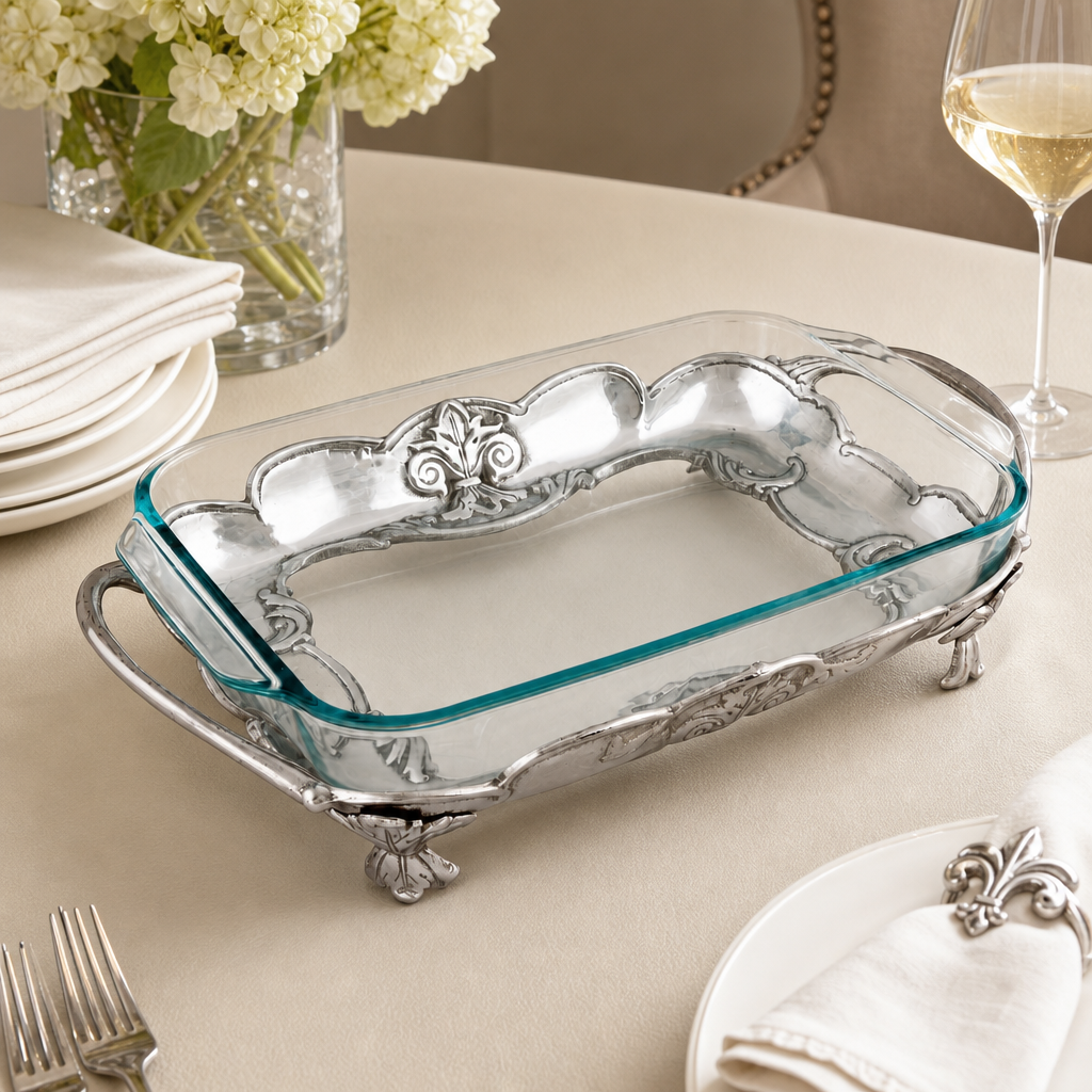 Fleur-De-Lis Pyrex Holder 3qt 2