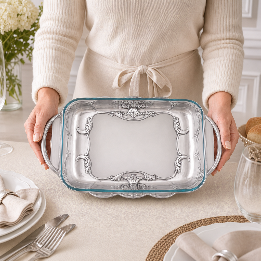 Fleur-De-Lis Pyrex Holder 3qt 3