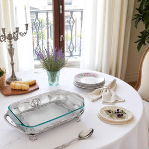 Fleur-De-Lis Pyrex Holder 3qt 13