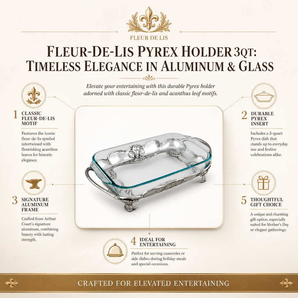 Fleur-De-Lis Pyrex Holder 3qt 14