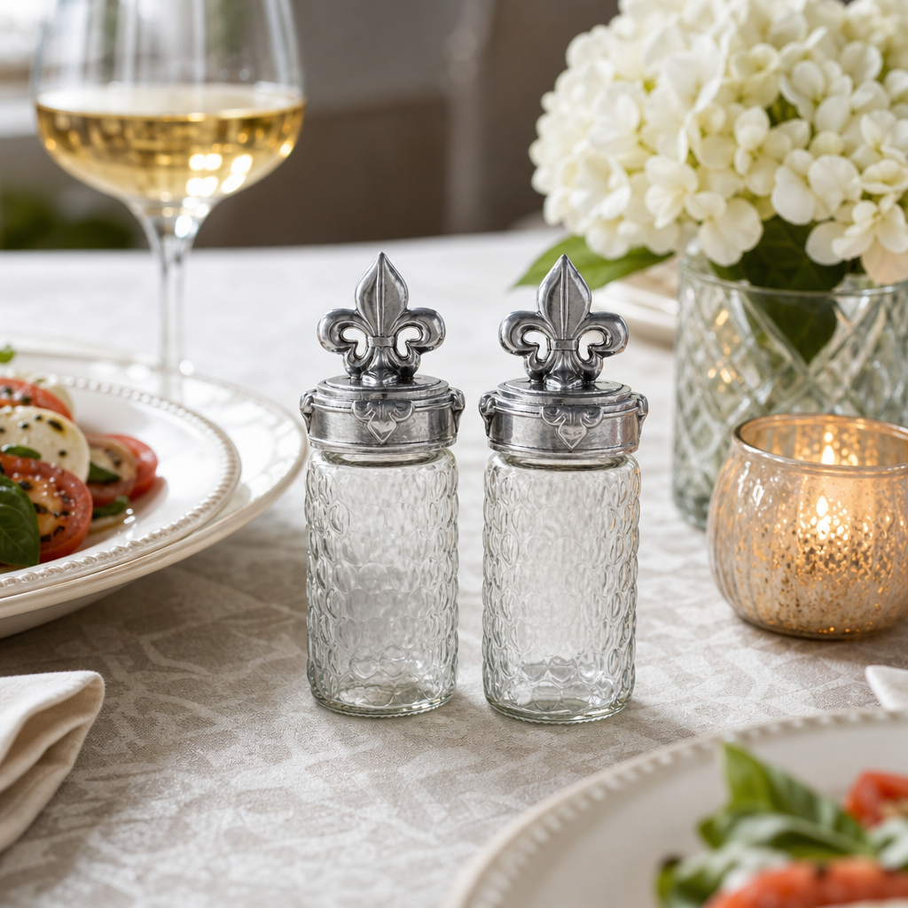 Fleur-De-Lis Salt and Pepper Set 6