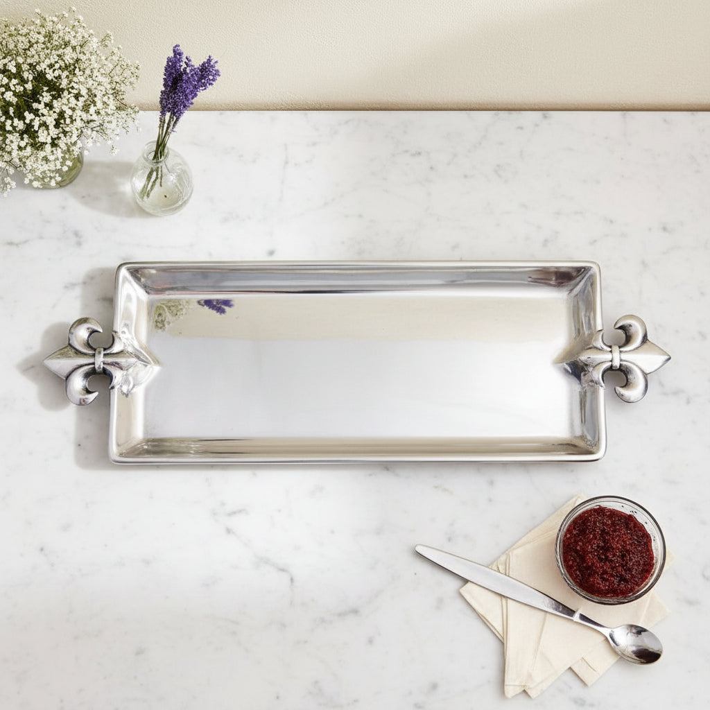 French Lily Oblong Tray 12
