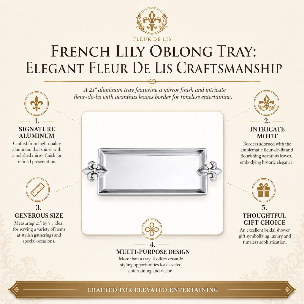 French Lily Oblong Tray 13