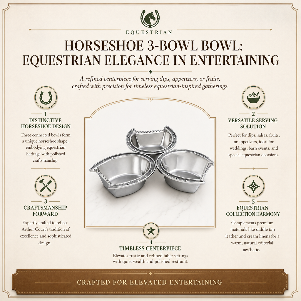 Horseshoe 3-Bowl Bowl: Equestrian Elegance in Entertaining
