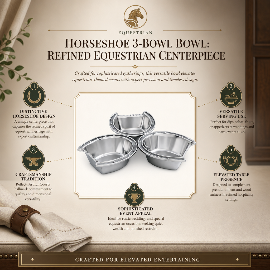 Horseshoe 3-Bowl Bowl: Refined Equestrian Centerpiece