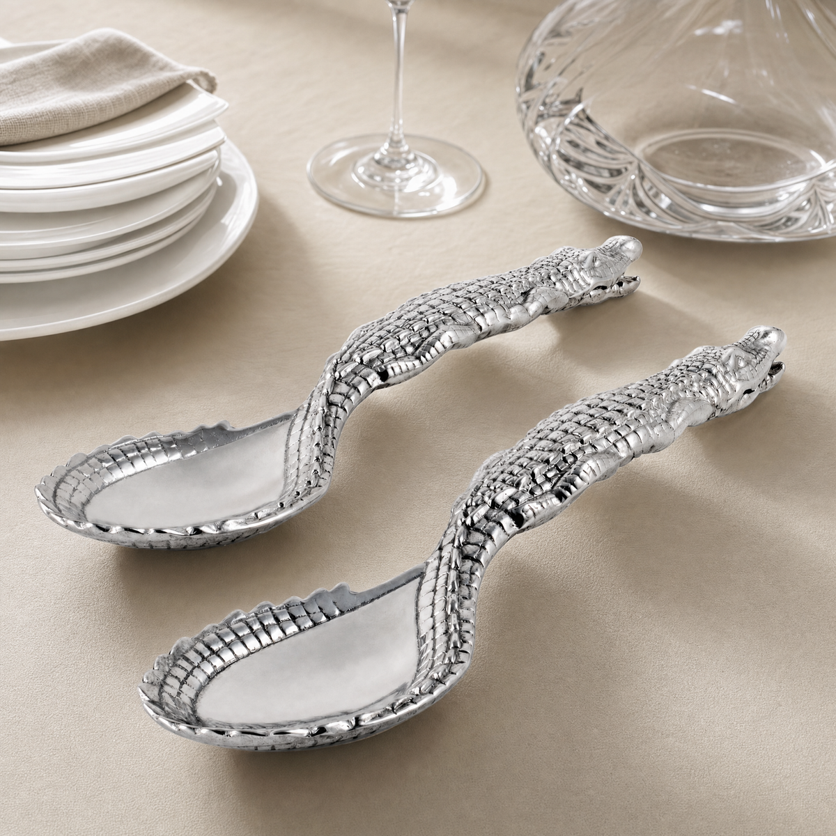 Alligator Figural Serving Set 5