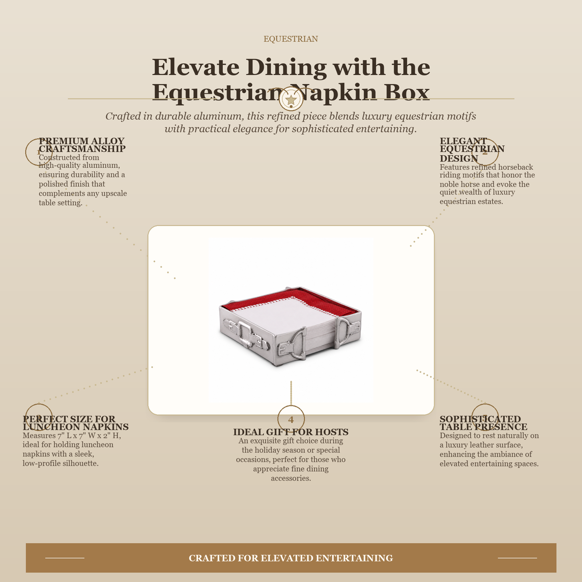 Equestrian Luncheon Napkin Box 6