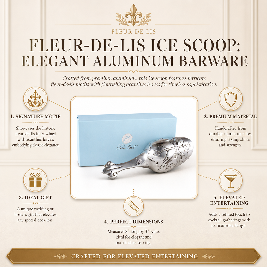 Fleur-De-Lis Ice Scoop: Elegant Aluminum Barware
