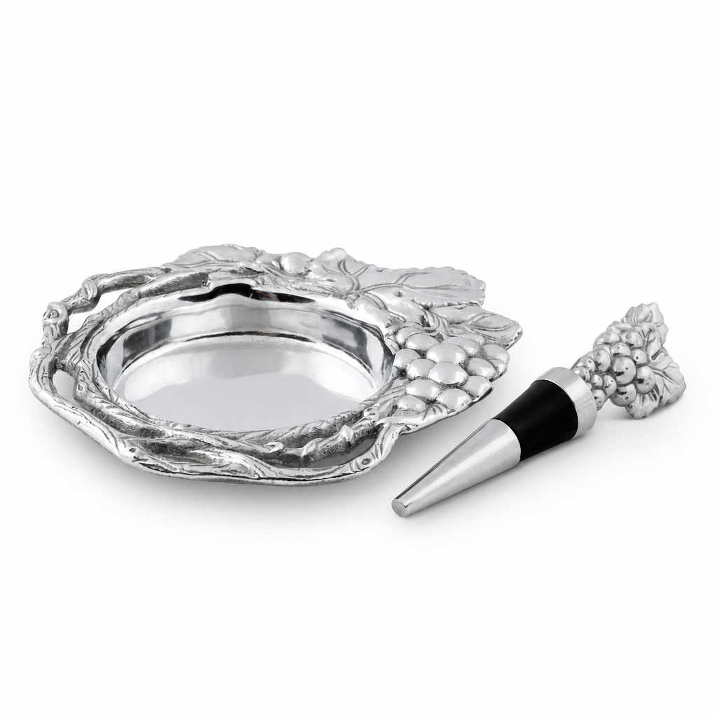 Grape Wine Coaster and Stopper Set 1