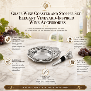Grape Wine Coaster and Stopper Set 12