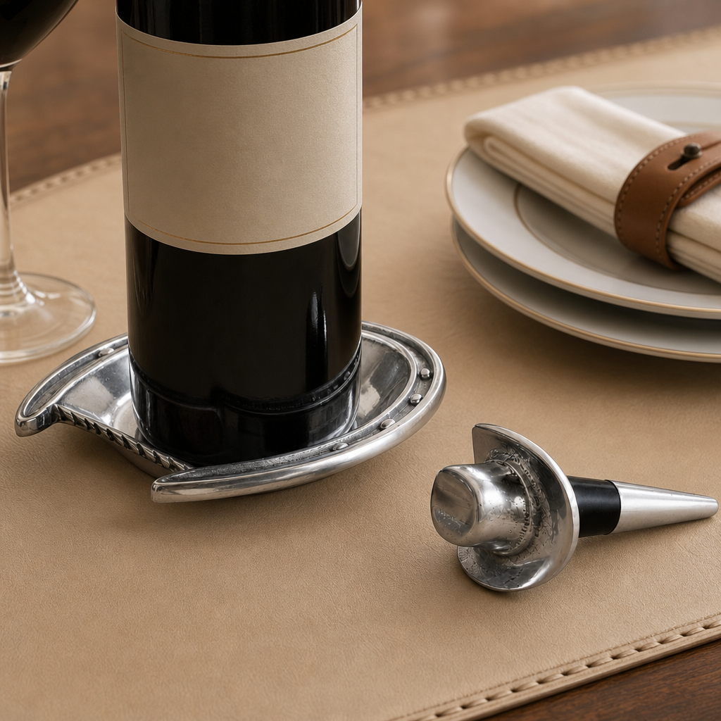 Horseshoe Wine Coaster and Hat Stopper Set 2