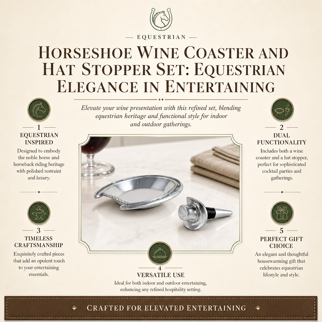 Horseshoe Wine Coaster and Hat Stopper Set: Equestrian Elegance in Entertaining