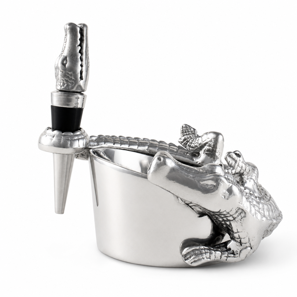 Alligator Wine Coaster and Stopper Set 1