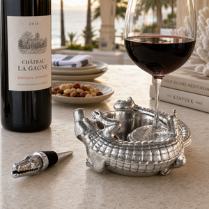 Alligator Wine Coaster and Stopper Set 5