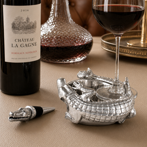 Alligator Wine Coaster and Stopper Set 3