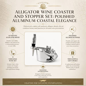 Alligator Wine Coaster and Stopper Set 8