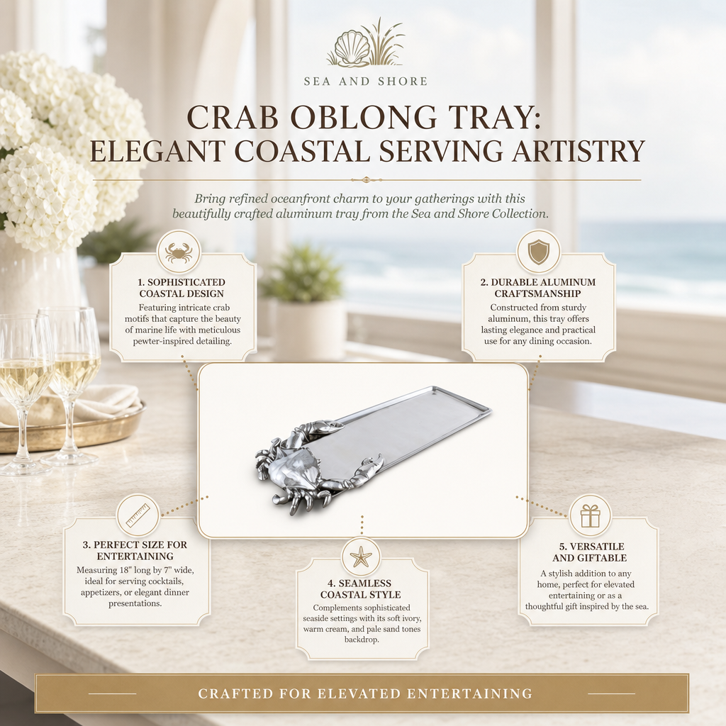 Crab Oblong Tray: Elegant Coastal Serving Artistry