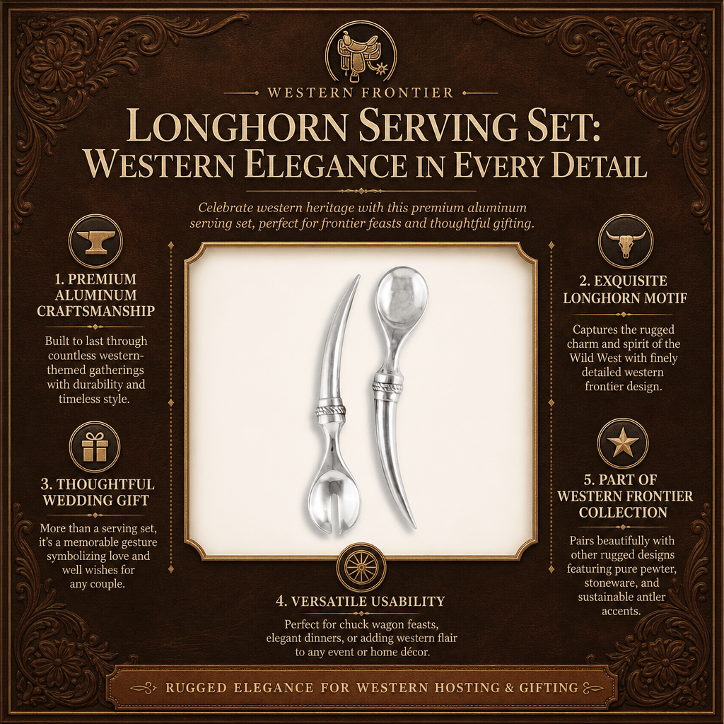 Longhorn Serving Set: Western Elegance in Every Detail