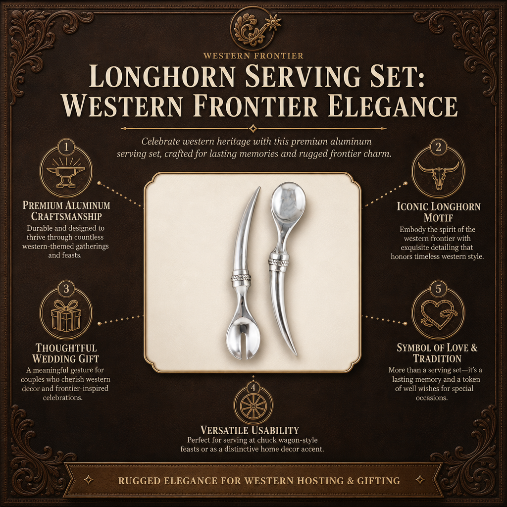 Longhorn Serving Set: Western Frontier Elegance