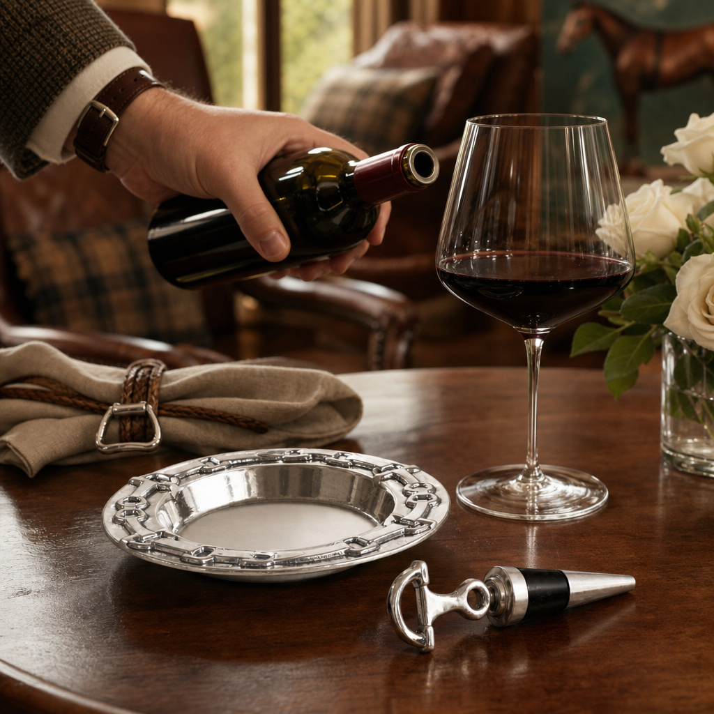Equestrian Wine Coaster and Stopper Set 4