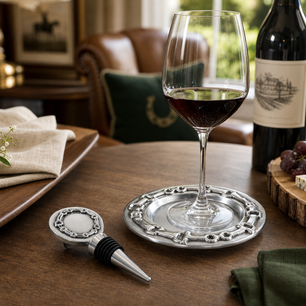 Equestrian Wine Coaster and Stopper Set 6