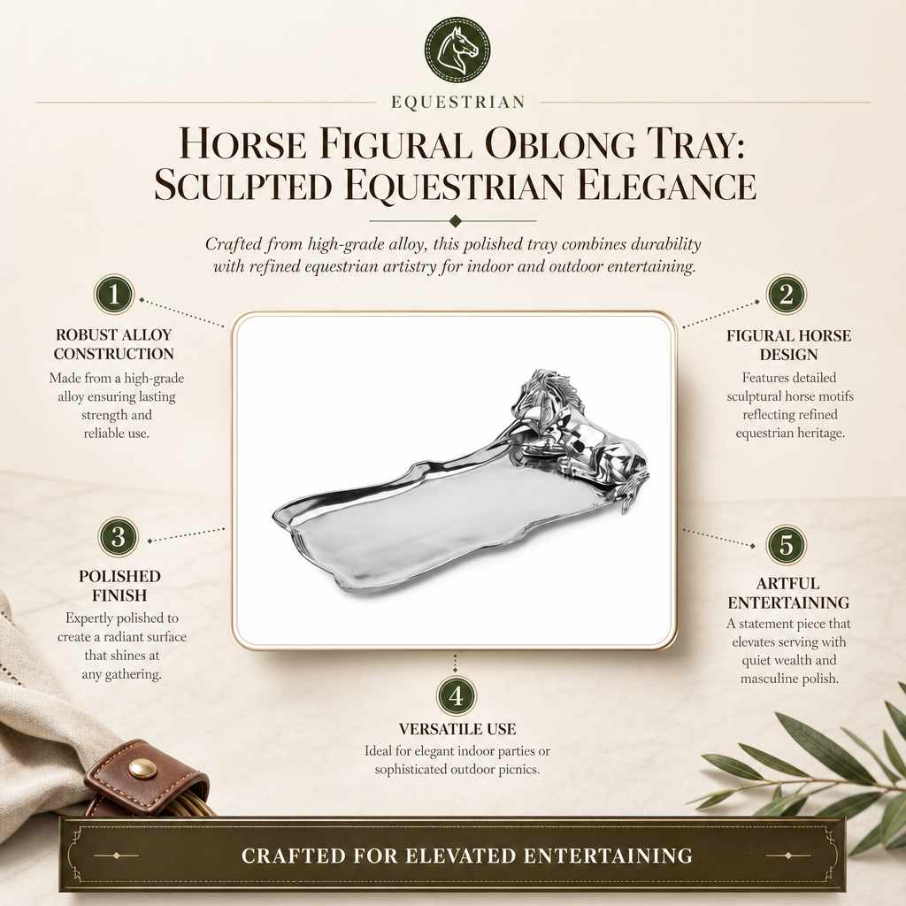 Horse Figural Oblong Tray: Sculpted Equestrian Elegance