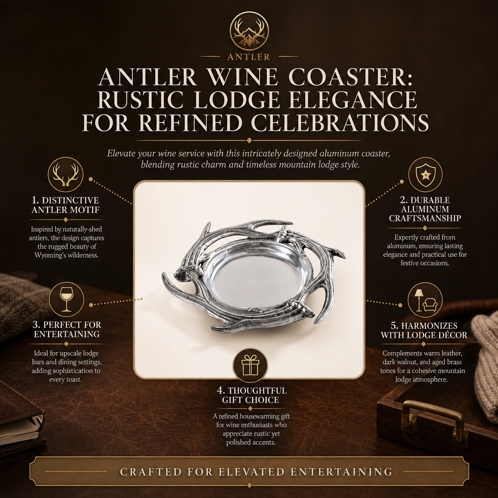 Antler Wine Coaster: Rustic Lodge Elegance for Refined Celebrations