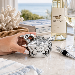 Crab Wine Caddy and Stopper Set 5
