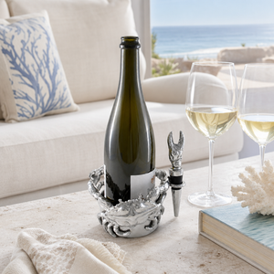 Crab Wine Caddy and Stopper Set 7