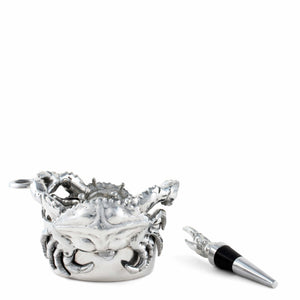 Crab Wine Caddy and Stopper Set 12