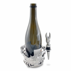 Crab Wine Caddy and Stopper Set 14