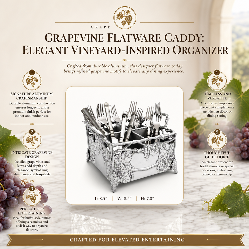 Grapevine Flatware Caddy: Elegant Vineyard-Inspired Organizer