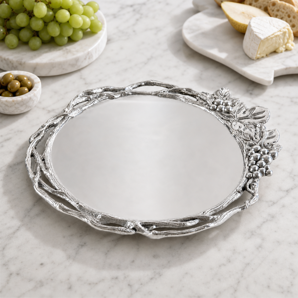 Grape Open Vine Round Tray Large 4