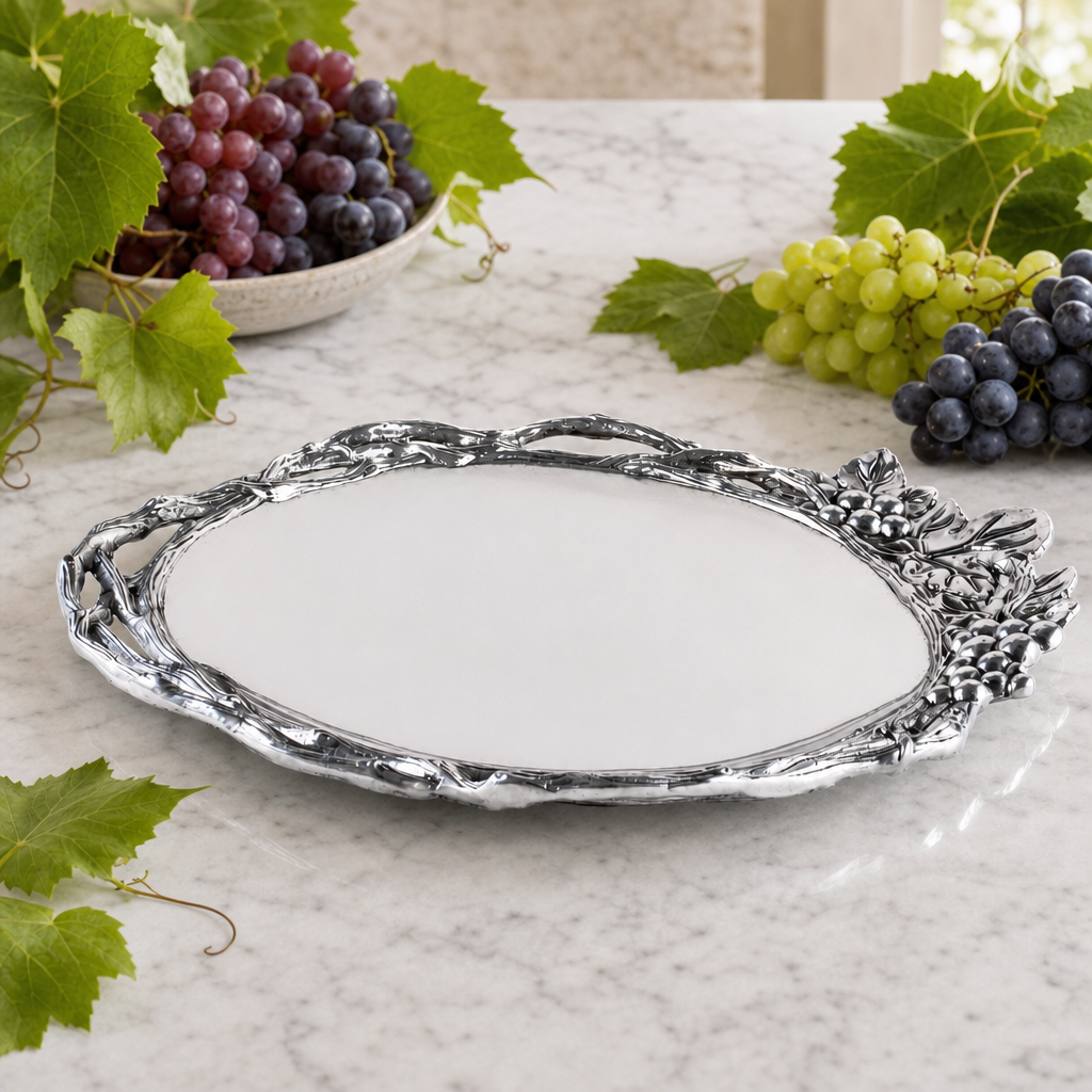 Grape Open Vine Round Tray Large 3