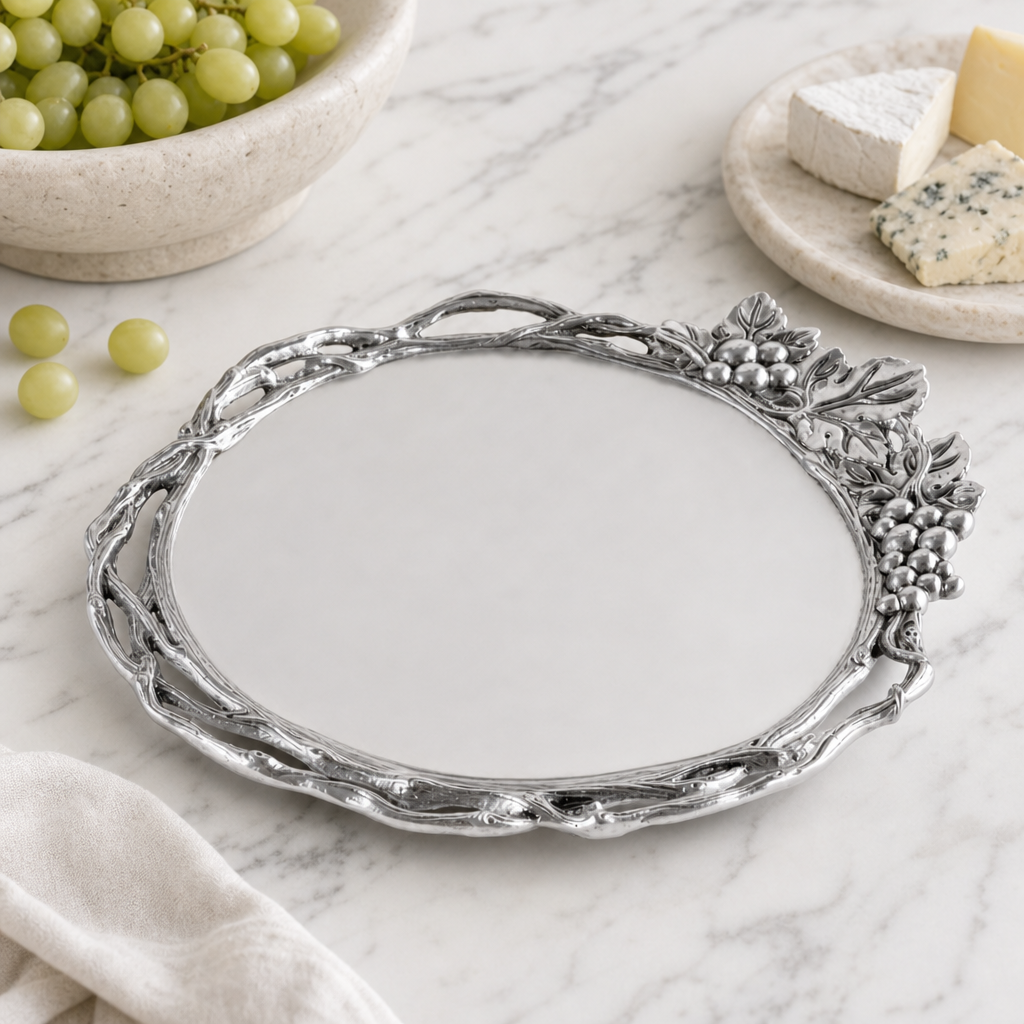 Grape Open Vine Round Tray Large 6