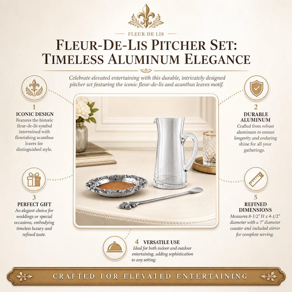 Fleur-De-Lis Pitcher Set 12