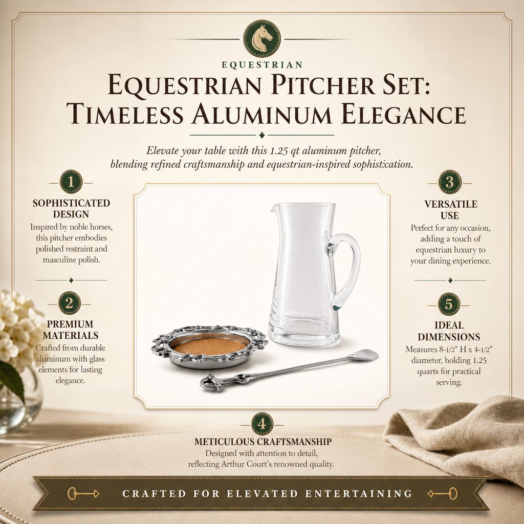 Equestrian Pitcher Set: Timeless Aluminum Elegance