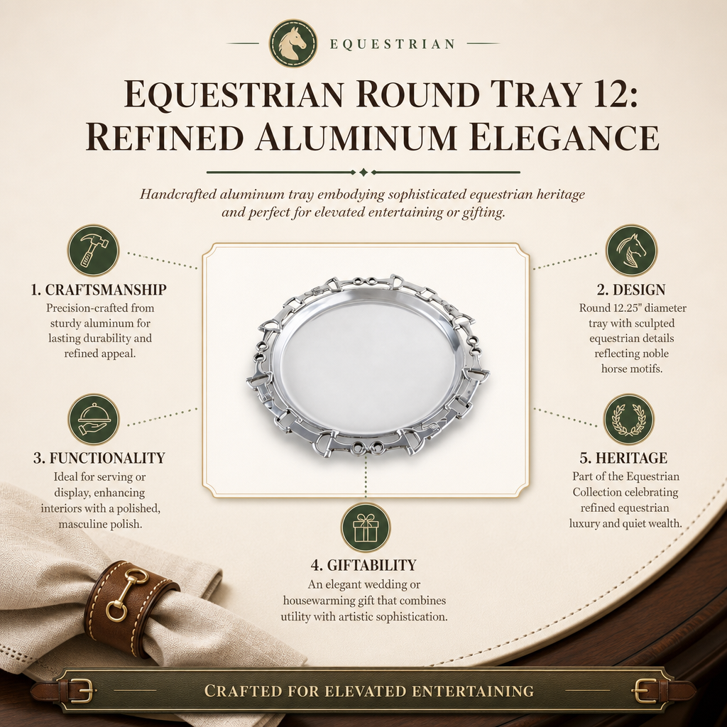 Equestrian Round Tray 12 11