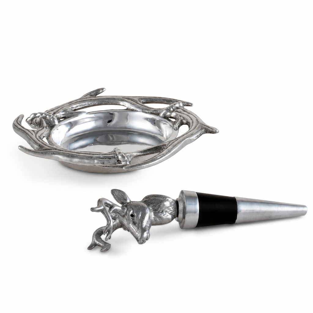 Antler Wine Coaster and Stopper Set 1