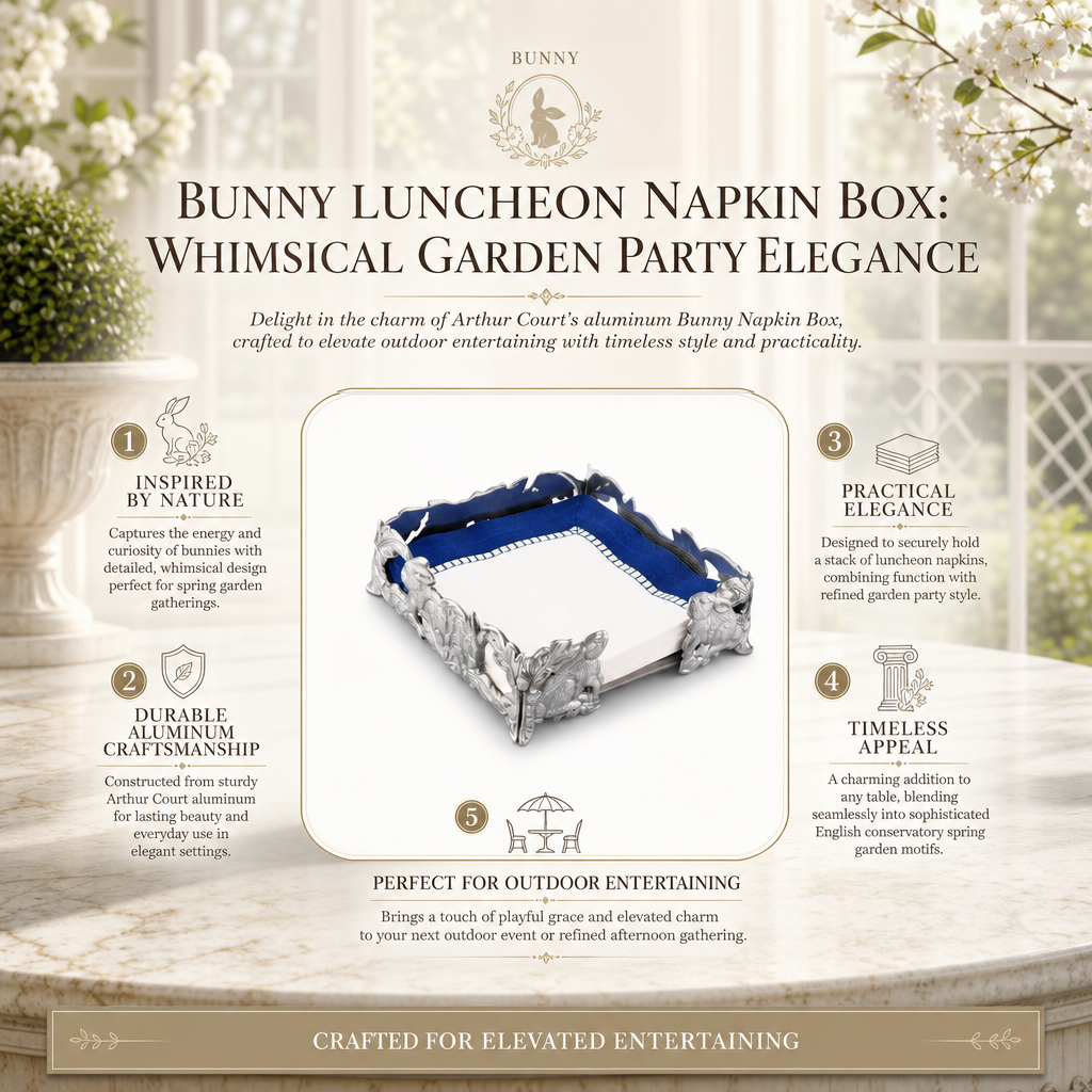 Bunny Luncheon Napkin Box: Whimsical Garden Party Elegance