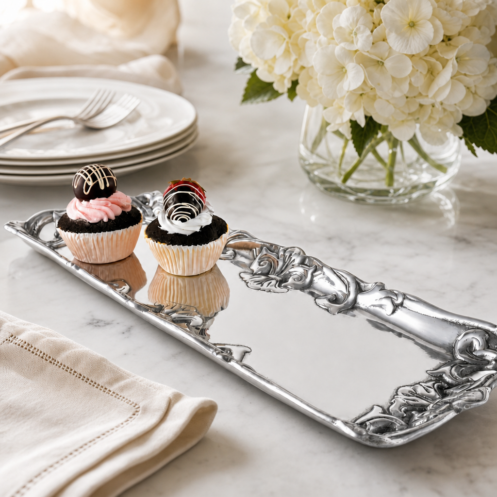 Fleur-De-Lis Oblong Tray 7