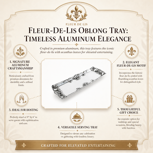 Fleur-De-Lis Oblong Tray 12