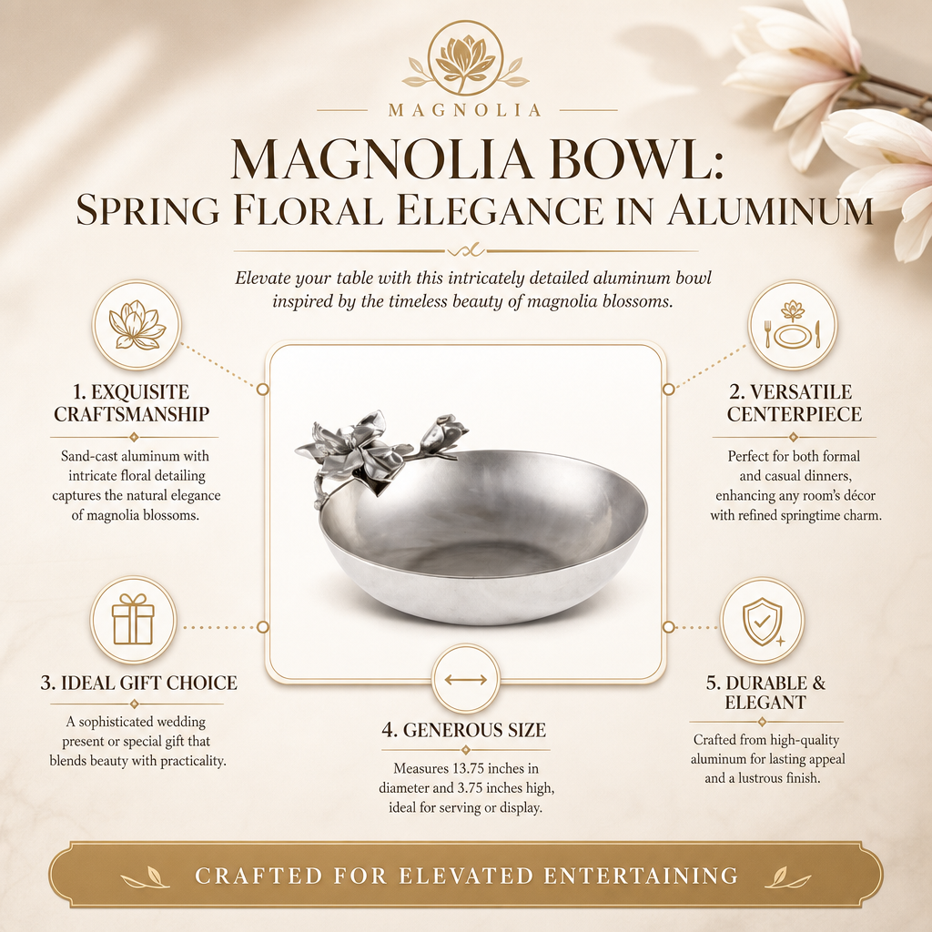 Magnolia Bowl: Spring Floral Elegance in Aluminum