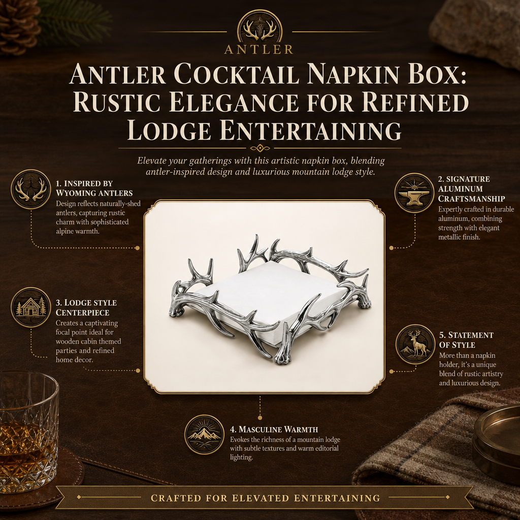 Antler Cocktail Napkin Box 4