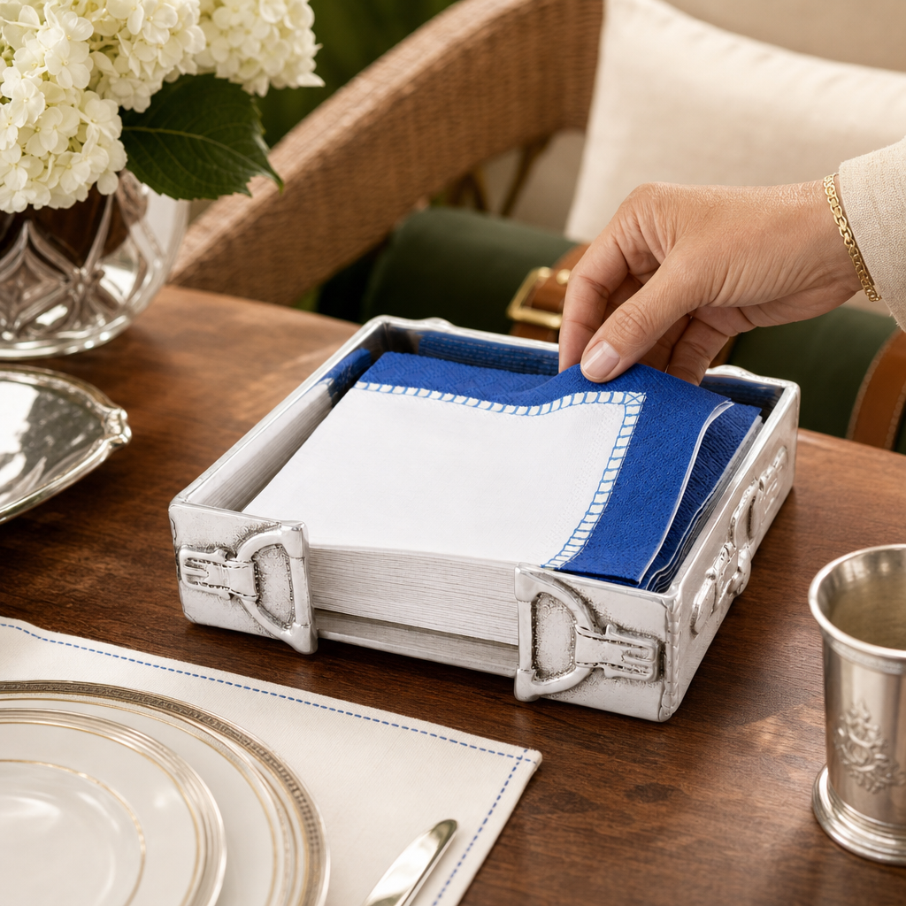 Equestrian Cocktail Napkin Box 6