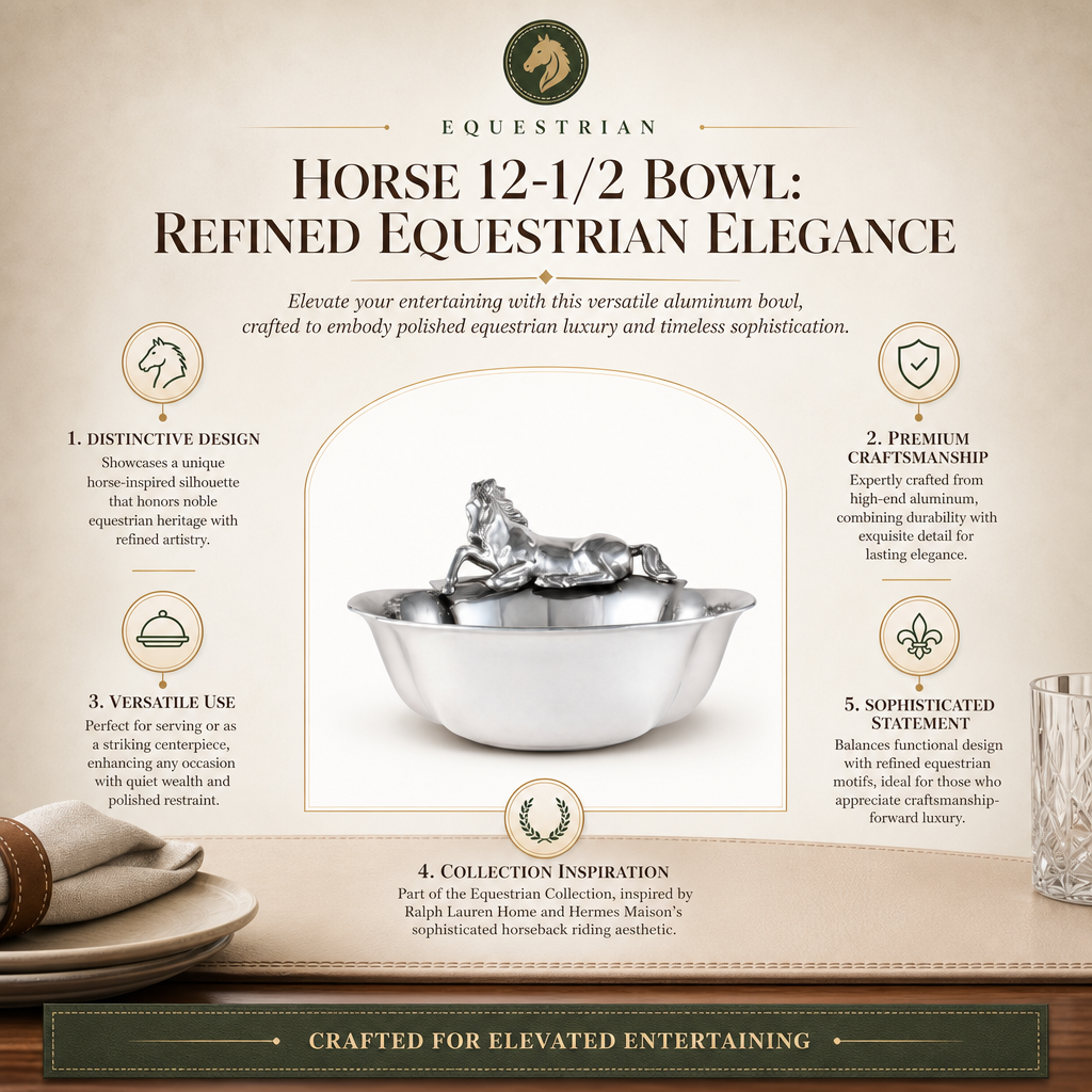 Horse 12-1/2 Bowl: Refined Equestrian Elegance