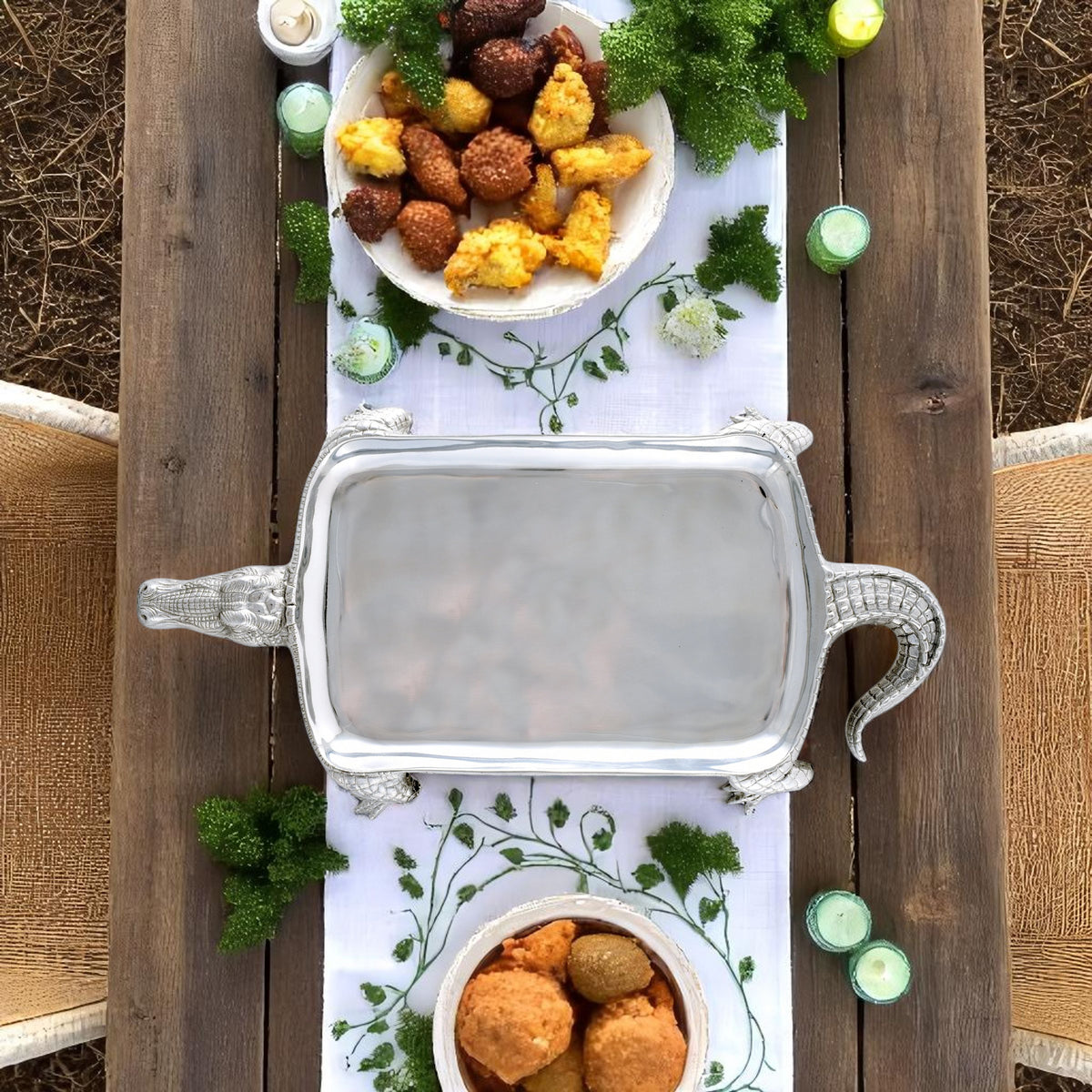 Alligator Figural Platter