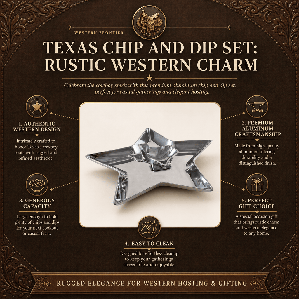 Texas Chip and Dip Set: Rustic Western Charm