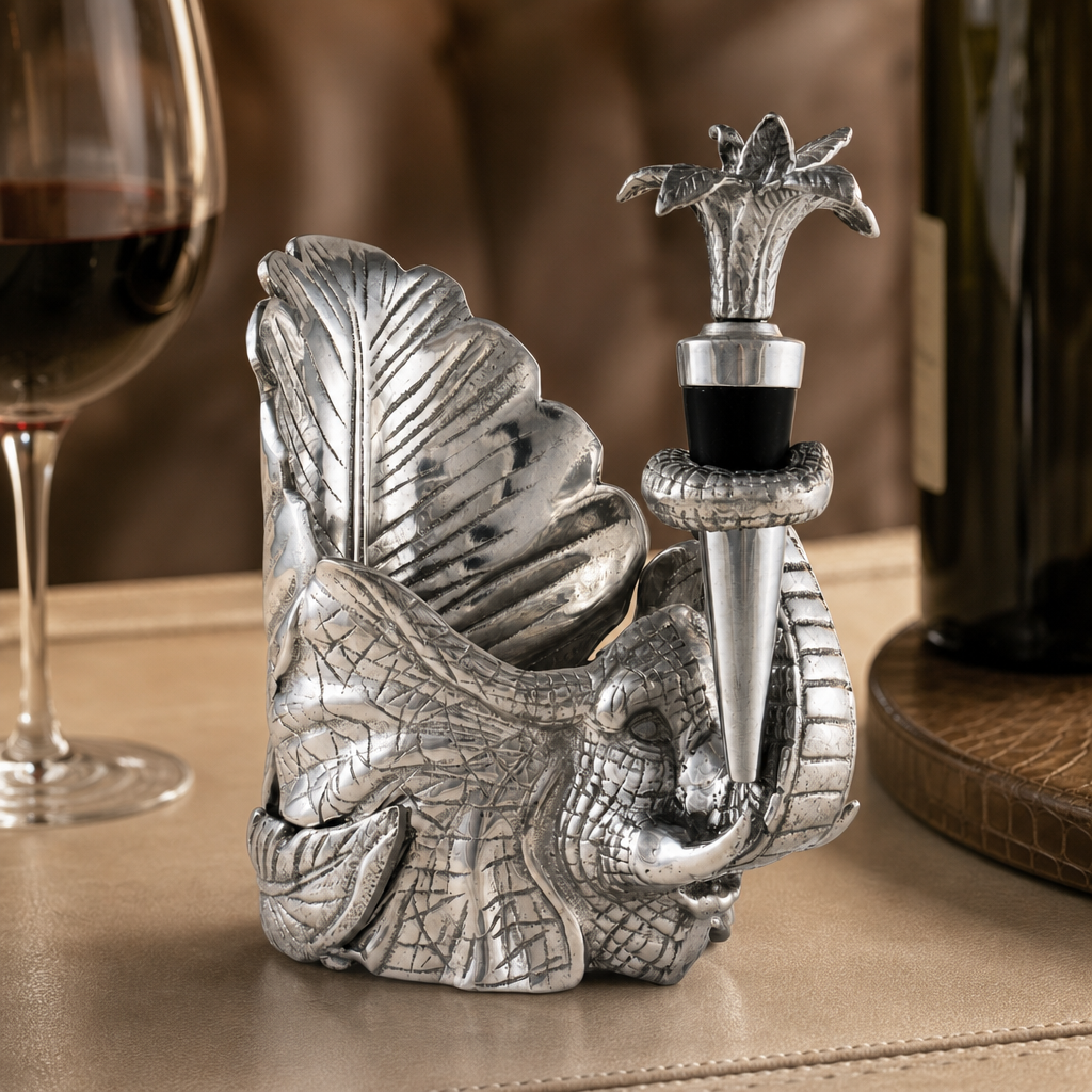Elephant Wine Coaster and Stopper Set 2